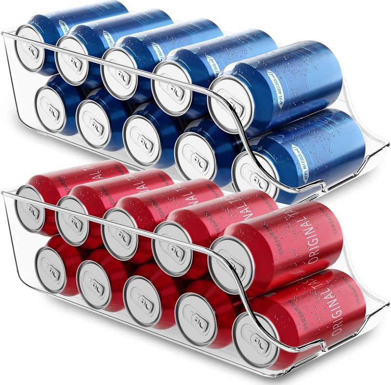 Utopia Kitchen Soda Can Organizer and Dispenser for Refrigerator/Pantry - Durable Can Storage Organizer Fridge & Kitchen Organization - (Clear, Set of 2) - Image 1