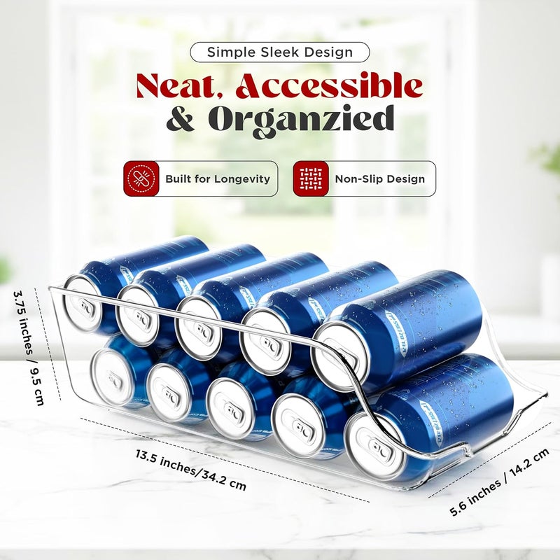 Utopia Kitchen Soda Can Organizer and Dispenser for Refrigerator/Pantry - Durable Can Storage Organizer Fridge & Kitchen Organization - (Clear, Set of 2) - Image 2