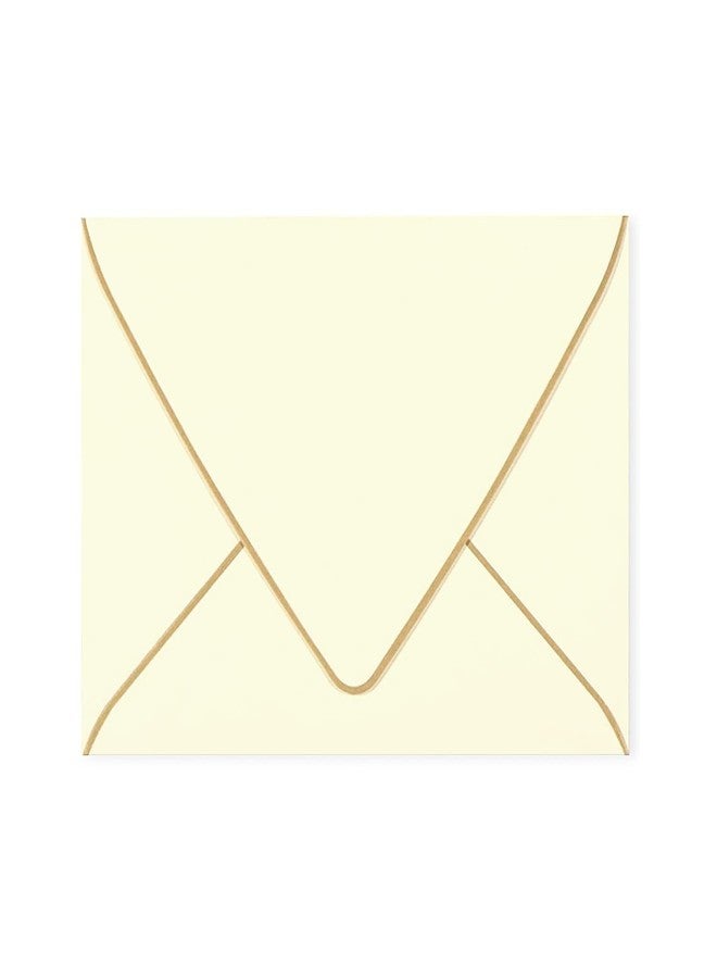 AZAZA A6 Ivoy Envelopes 4 x 6 With Gold Border,- 50 Pack,For 4x6 Cards| Quick Self Seal| Perfect for Weddings, Invitations, Photos, Graduation, Baby Shower|Thick Luxury paper|6.5 x 4.75 (Ivory) - Image 1