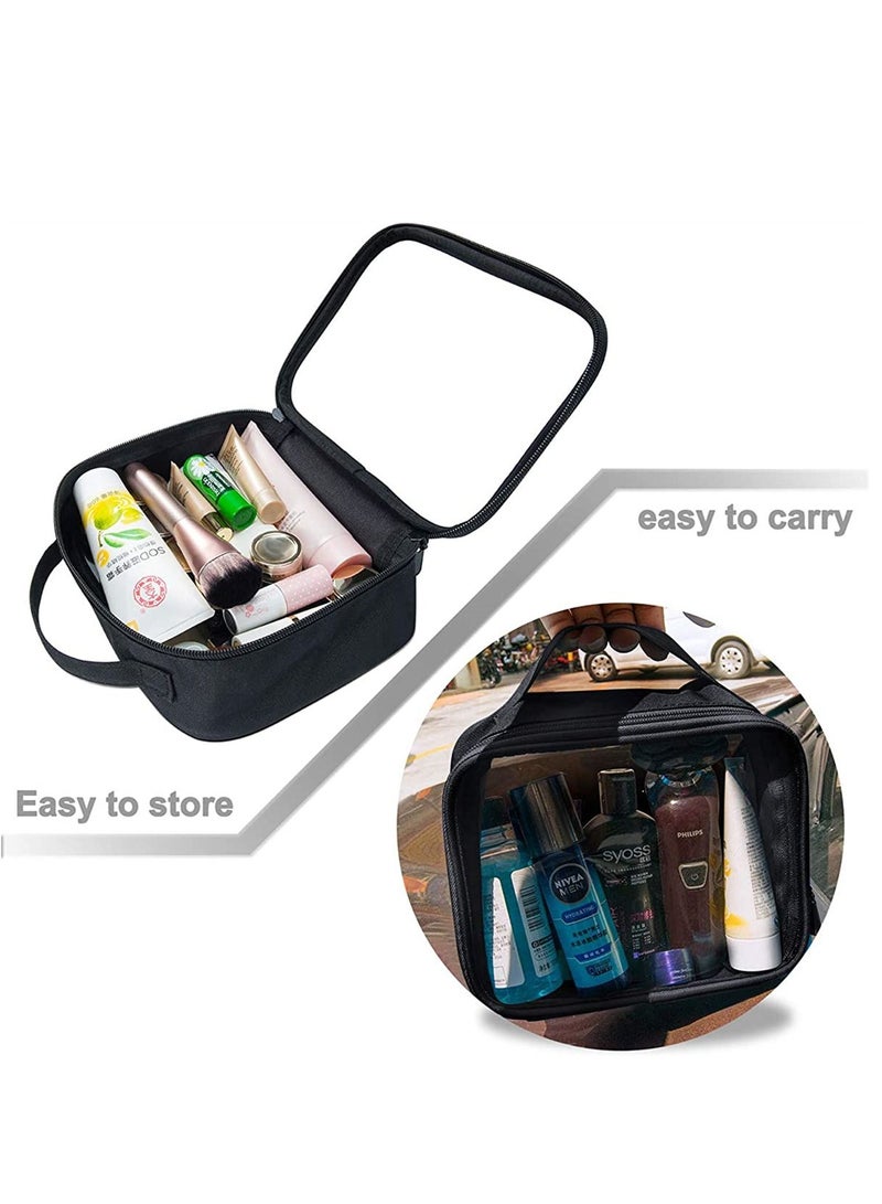 Excefore Toiletry Bag With Handle Strap, Clear Travel Liquids Toiletries & Cosmetics Organizer Carry-On Luggage for Women and Men 3 Pack - Image 3