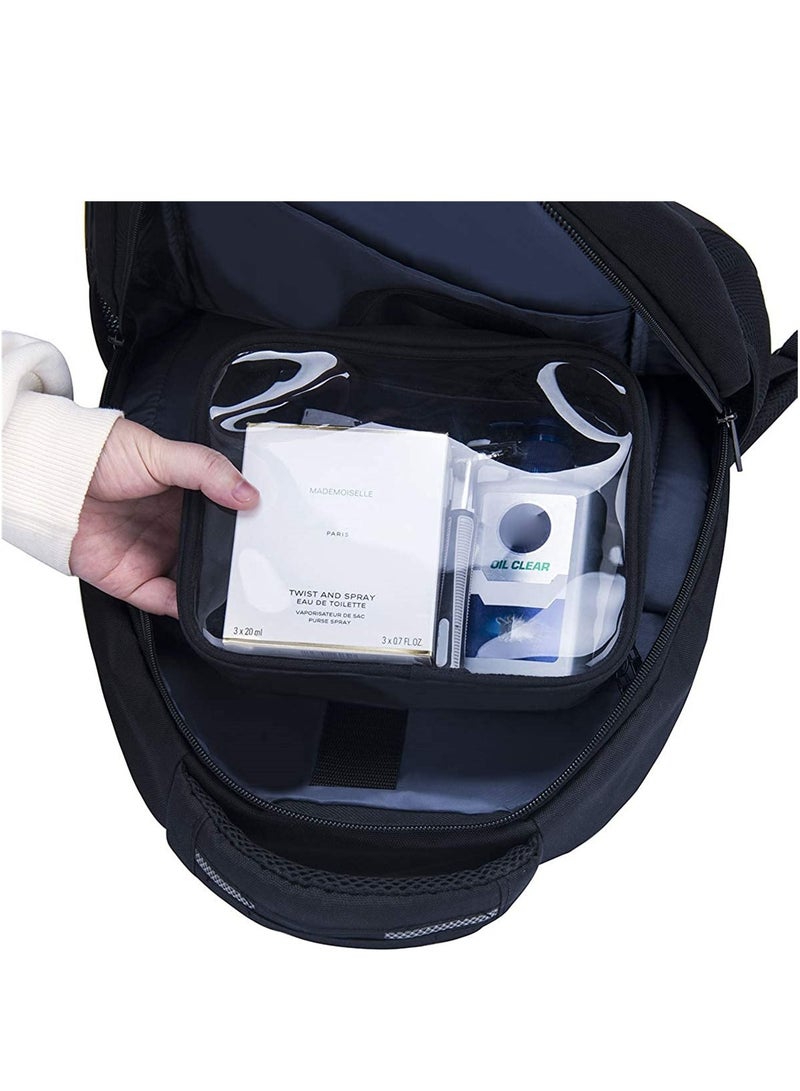 Excefore Toiletry Bag With Handle Strap, Clear Travel Liquids Toiletries & Cosmetics Organizer Carry-On Luggage for Women and Men 3 Pack - Image 4