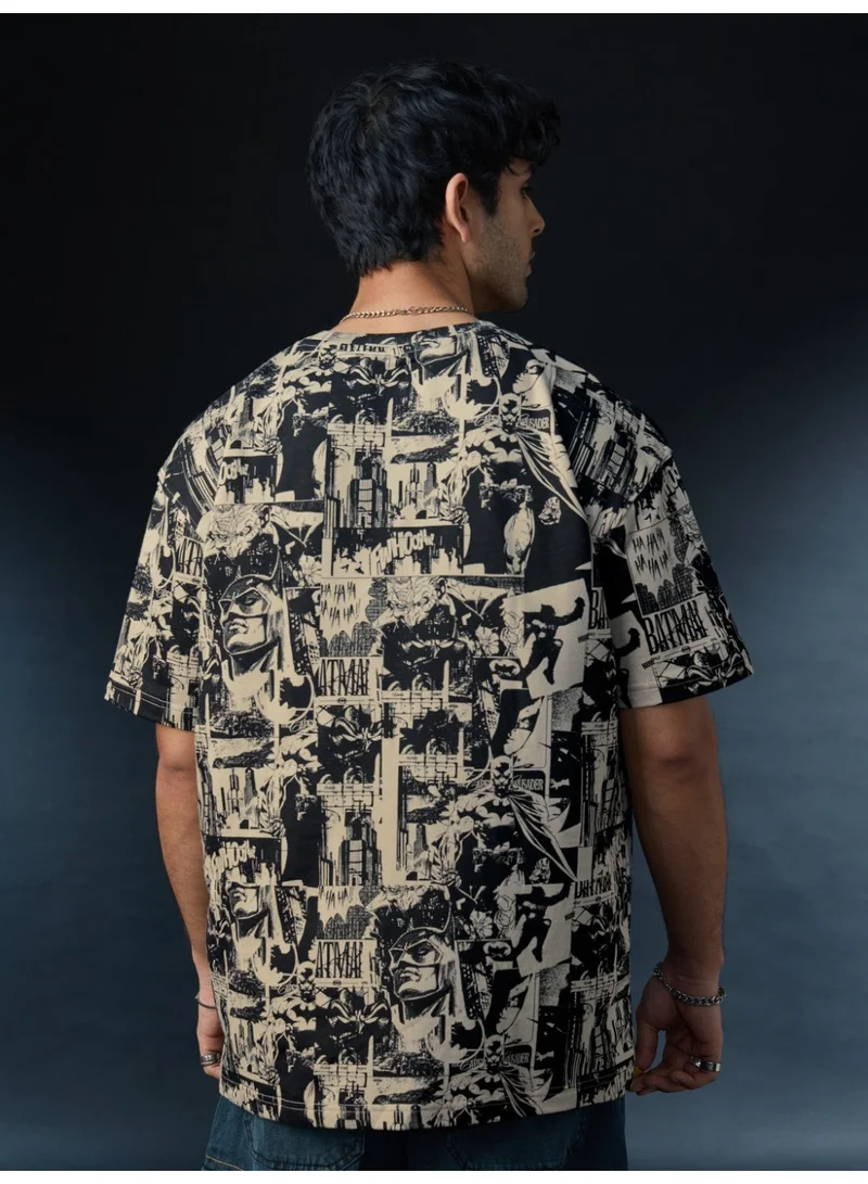 The Souled Store  The Souled Store Batman: Gotham City Men and Boys Half Sleeves Round Neck Graphic Printed Cotton Oversized Lightweight All-Season T-Shirt  | Best Price UAE