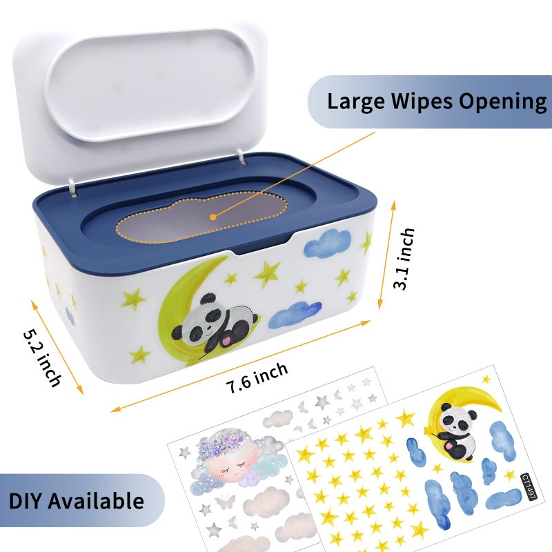 Lovppy 2Pcs Baby Wipes Dispenser, Diaper Wipe Holder with Lid, Refillable Wipes Case Container with Sealing Design, Flushable Wipes Pouch Case Storage Box for Bathroom, Keeps Wipes Fresh Easy Open & Close - Image 2