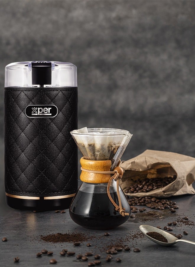 XPER Grinder - 150 Watt - 50 Grams - Leather Texture - Black - XPCG-300BK - Image 3