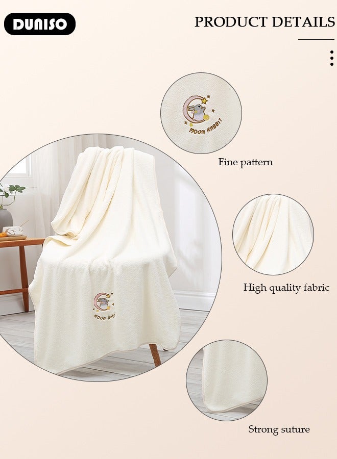 DUNISO 2 Packs Bath Towels Set for Men and Women, Coral Velvet Highly Quality Absorbent Towels, Quick Drying Towel for Super Soft, Suitable for Bathroom Bathing  - Image 2