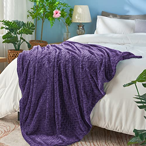 inhand Fleece Throw Blanket, Super Soft Fuzzy Blanket for Couch Sofa Bed Office, Cozy Plush Fleece Blanket Throw Size, Washable Lightweight Flannel Blankets Throw for All Season(50”x60”,Purple) - Image 3