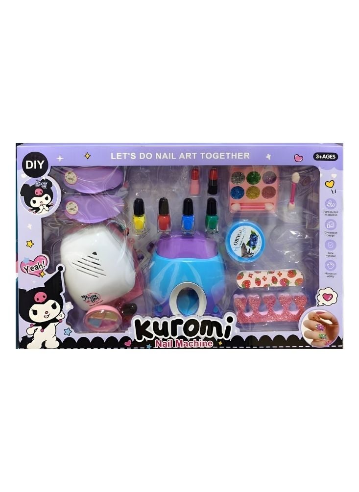 بريميم مجموعة ألعاب كورومي لتزيين الأظافر باللونين البنفسجي والأزرق، تتضمن طلاء أظافر لامع ومجفف وملحقات - Image 2