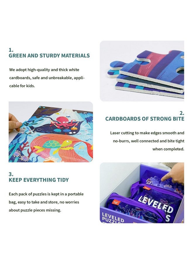 TOI Leveled Puzzles for Kids Aged 5 and Up, Toddler Puzzle Preschool Learning Jigsaw Puzzles, Large Pieces Educational Game for Boys Girls, Classic Education Step 6 - Image 4