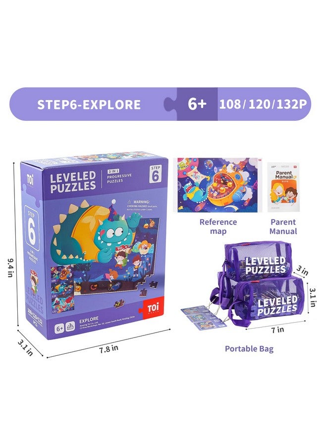 TOI Leveled Puzzles for Kids Aged 5 and Up, Toddler Puzzle Preschool Learning Jigsaw Puzzles, Large Pieces Educational Game for Boys Girls, Classic Education Step 6 - Image 3