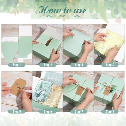 FillTouch 54 Pcs Bridesmaid Proposal Gifts, Maid of Honor Gift Include Wedding Gift Box Makeup Bag Invited Card Glass Cup Lip Balm Scrunchie Bracelet for Bridal Shower Bachelorette Party(Green, White) - Image 4