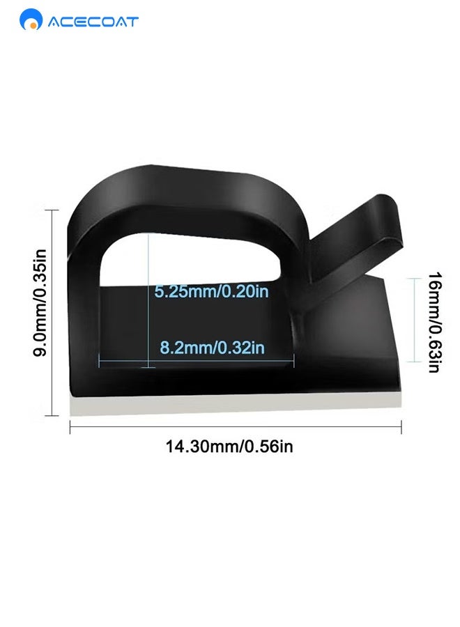 ACECOAT Cable Wire Clips Black 60pcs Adhesive Cable Staples Cord Holder Organizer for Cable Management Under Desk Wall Car TV PC Ethernet Outdoor Use - Image 4