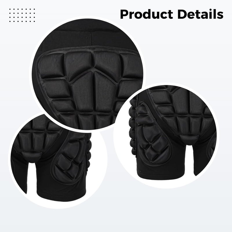 Protective 3D Padded Shorts for Skiing & Snowboarding, Eva Foam Tailbone & Hip Guard, Breathable Compression Pants for Winter Sports - Image 2