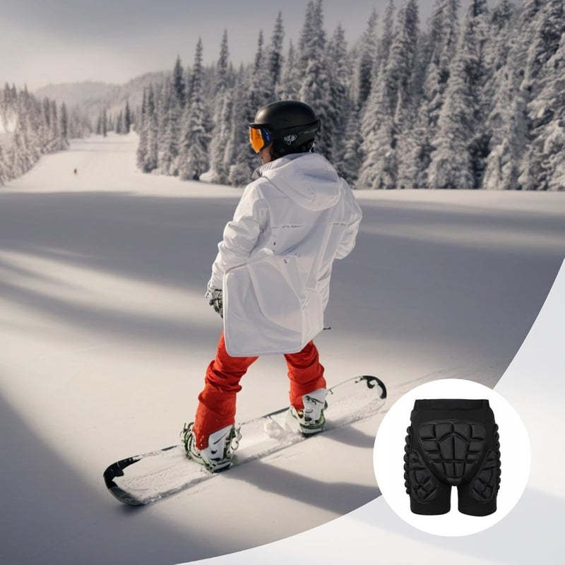 Protective 3D Padded Shorts for Skiing & Snowboarding, Eva Foam Tailbone & Hip Guard, Breathable Compression Pants for Winter Sports - Image 3