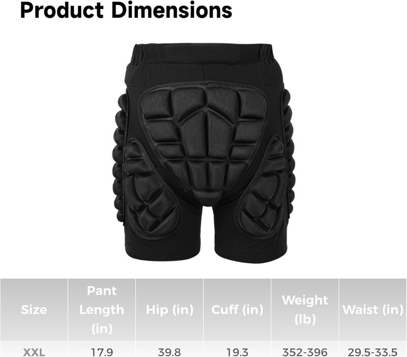 Protective 3D Padded Shorts for Skiing & Snowboarding, Eva Foam Tailbone & Hip Guard, Breathable Compression Pants for Winter Sports - Image 4