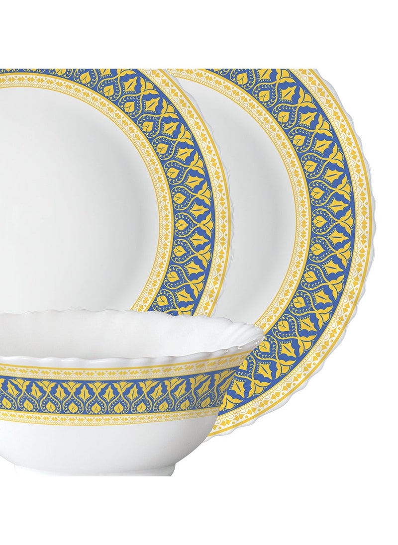 British Chef 15 Piece Opalware Dinner Set | Microwave & Dishwasher Safe-Regal Dinnerware Set With 4 Piece Dinner Plates, 4 Pcs Side Plates, 1 Pcs Serving Bowls, 4 Pcs Veg Bowls, 2 Pcs Spoons | Chip & Scratch Resistant, White  - Image 2