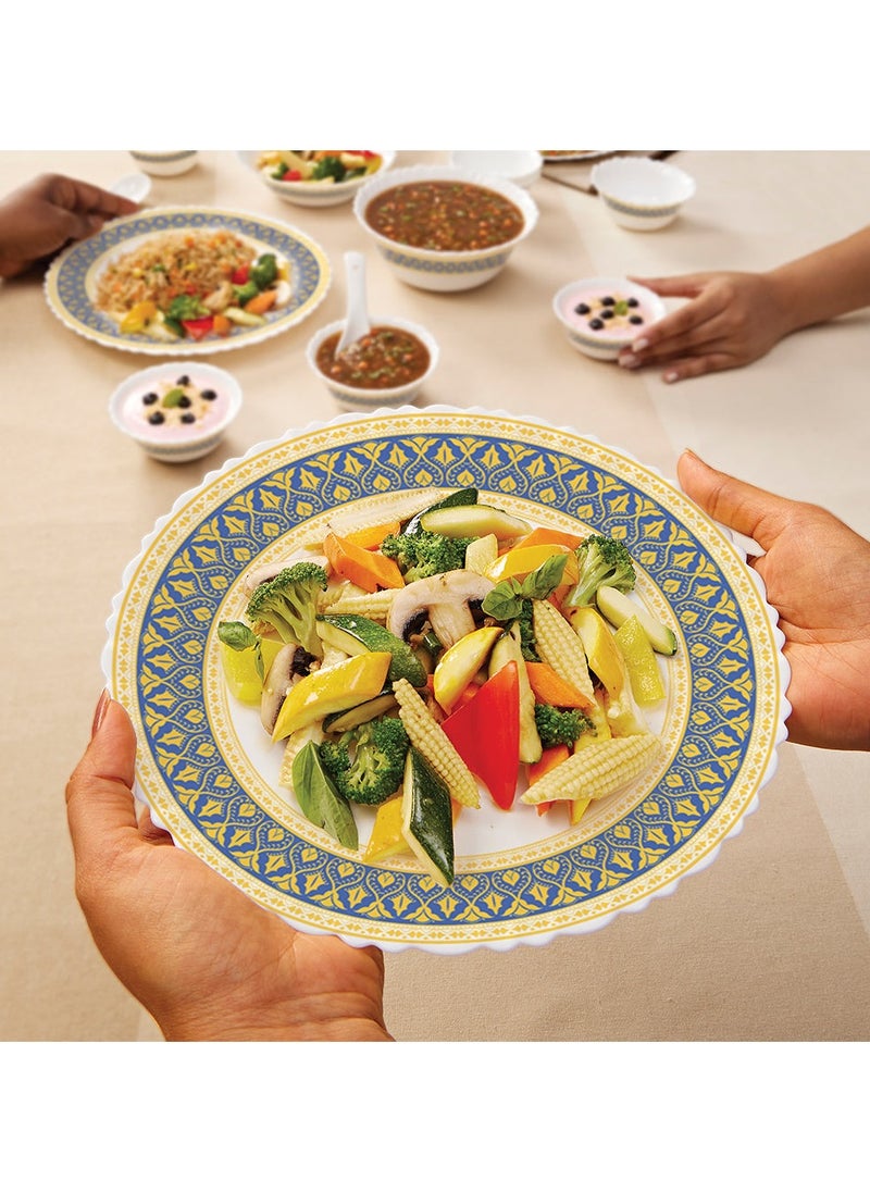 British Chef 15 Piece Opalware Dinner Set | Microwave & Dishwasher Safe-Regal Dinnerware Set With 4 Piece Dinner Plates, 4 Pcs Side Plates, 1 Pcs Serving Bowls, 4 Pcs Veg Bowls, 2 Pcs Spoons | Chip & Scratch Resistant, White  - Image 3