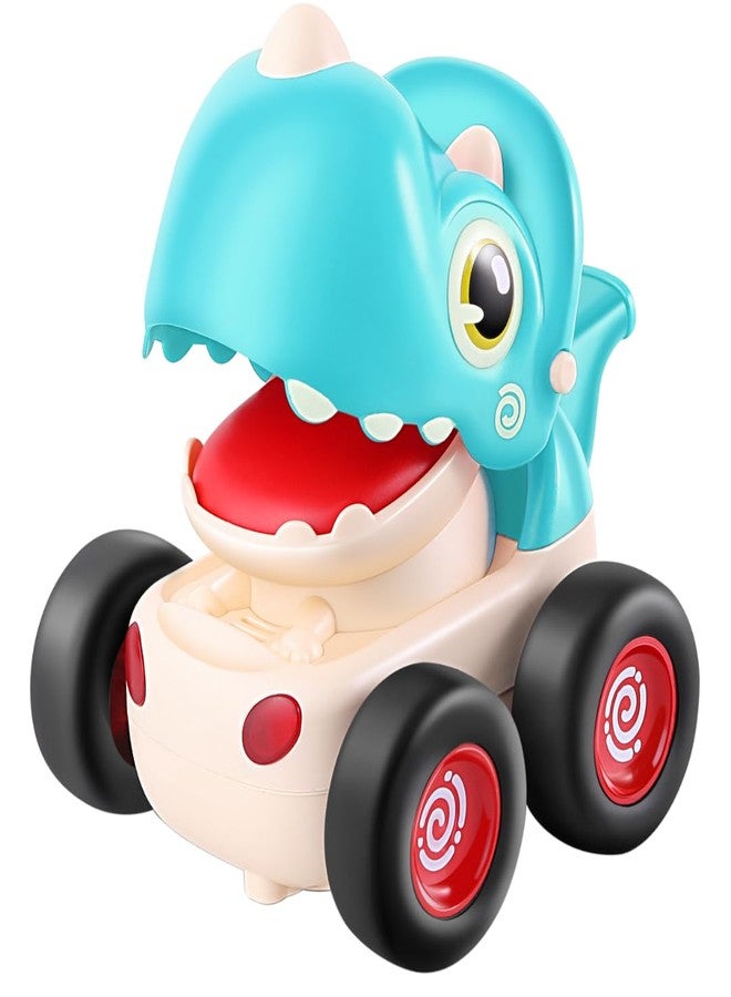 سيارات ديناصورات ستوريو للأطفال الصغار من عمر سنة إلى 3 سنوات - أزرق | سيارات ديناصورات صغيرة تعمل بالضغط والصفير | سيارات لعبة تعمل بالاحتكاك للأطفال | لعبة سباق ممتعة للأطفال الرضع | هدية عيد ميلاد للأولاد والبنات