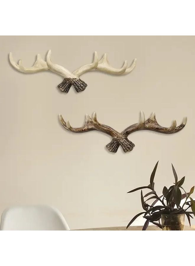 قرن الغزال البني حائط خطاف تصميم بدائي متعدد الوظائف لتنظيم مدخل المنزل - Image 2