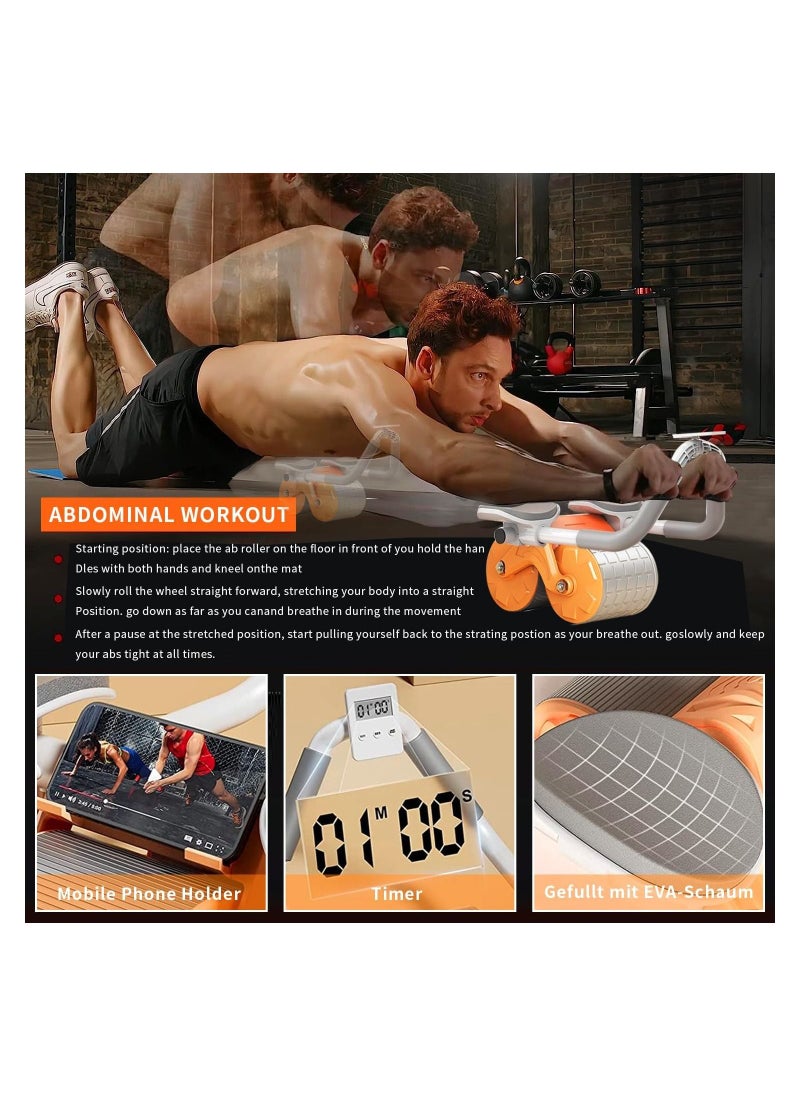 Joshberg Abs Exercise Wheel Roller,Abdominal Exercise Roller Wheel,Abdominal wheel roller with Timer and Knee Mat Core Exercise Equipment, for Men Women  - Image 3