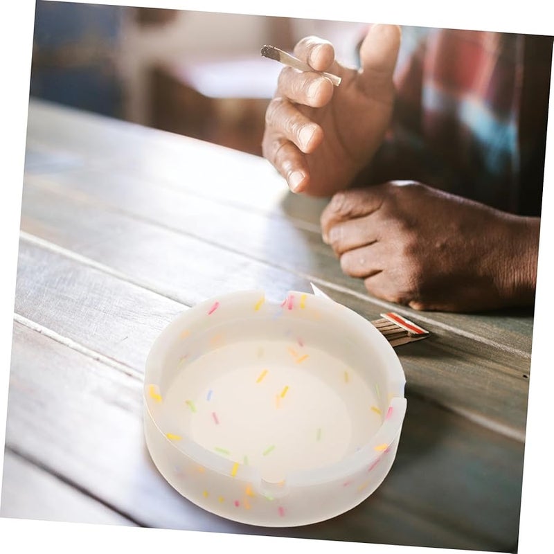 Luminous Silicone Ashtray 2 Pack Candy Color Large Capacity Desktop Ash Holder For Home Office Night Use - Image 5