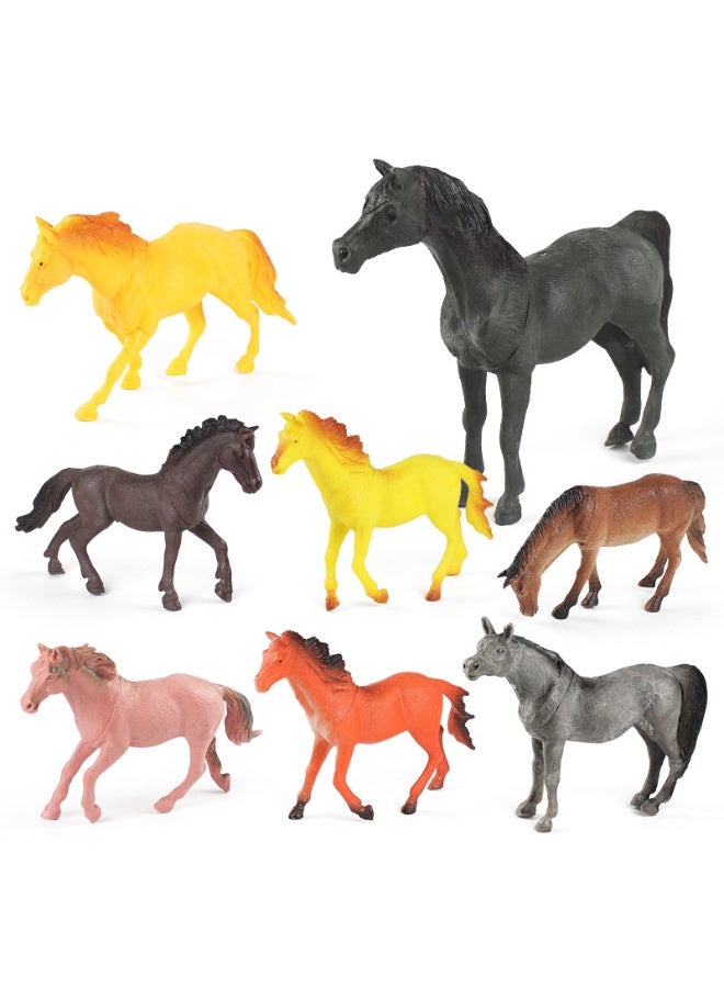 نيبمينينت إعدادات لعبة حصان نموذج حيوانات محاكاة للأطفال عبر الحدود - مجموعة الحصان الأسود السريع