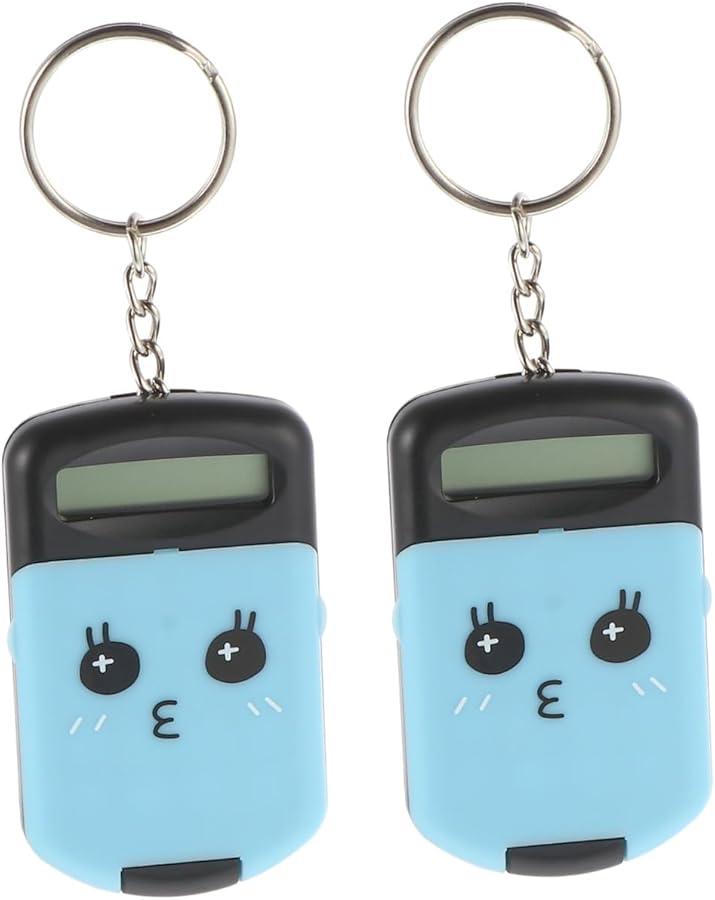 Portable Mini Electronic Calculator 2 Pack LCD Display Dual Power Black for Students - Image 1
