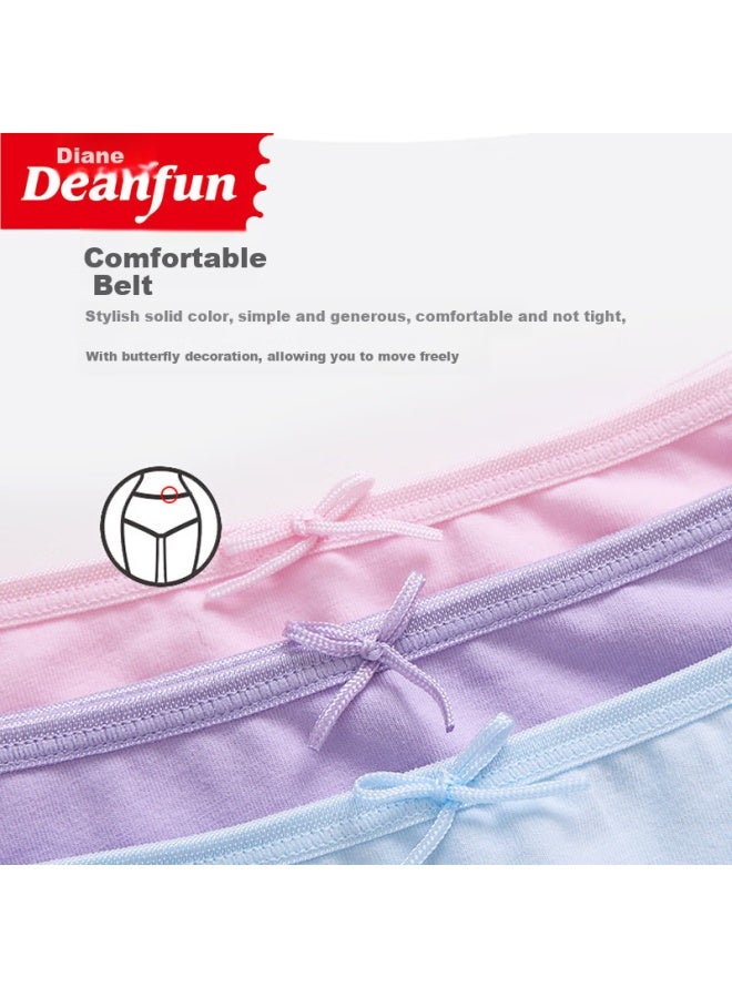 Deanfun Women's Underwear Elegant Pure Color Comfortable High Elasticity Women's Triangle Shorts 4-pack Gift Box L - Image 2