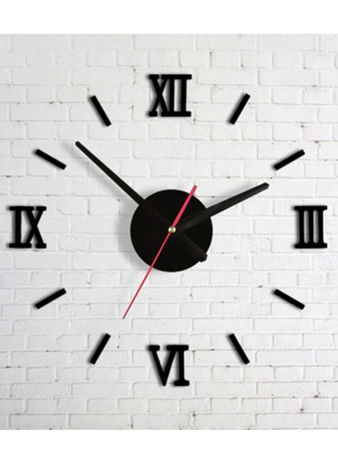 OUTAD Round Analog 3D Sticker Mirror Effect Wall Clock Silver/Black - Image 3