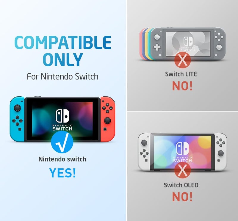 Mumba Dockable Case for Nintendo Switch, [Blade Series] TPU Grip Protective Cover Case Compatible with Nintendo Switch Console and Joy-Con Controller (Black) - Image 2