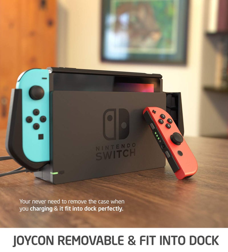 Mumba Dockable Case for Nintendo Switch, [Blade Series] TPU Grip Protective Cover Case Compatible with Nintendo Switch Console and Joy-Con Controller (Black) - Image 3