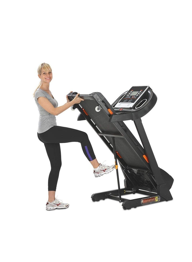 أتش برو جهاز مشي قابل للطي إتش برو HM794 بمحرك DC بقوة قصوى 4 حصان، سرعة تصل إلى 14 كم/س، يتحمل وزنًا حتى 120 كجم، مزوّد بشاشة LED، ماكينة جري مثالية للاستخدام في الجيم المنزلي. - Image 4