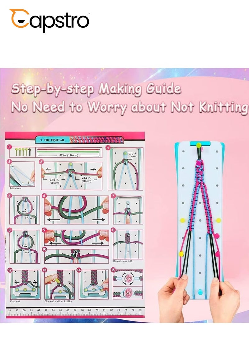 Capstro Friendship Bracelet Making Kit for Girls – DIY Jewelry Craft Kit with Braiding Loom, Threads & Stickers – Birthday Gift for Kids Ages 6-12, Creative Toy for Girls 8-10 Years Old - Image 2