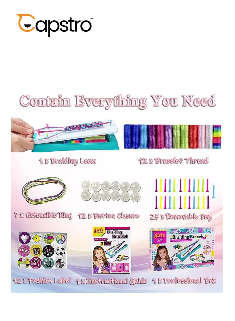 Capstro Friendship Bracelet Making Kit for Girls – DIY Jewelry Craft Kit with Braiding Loom, Threads & Stickers – Birthday Gift for Kids Ages 6-12, Creative Toy for Girls 8-10 Years Old - Image 4