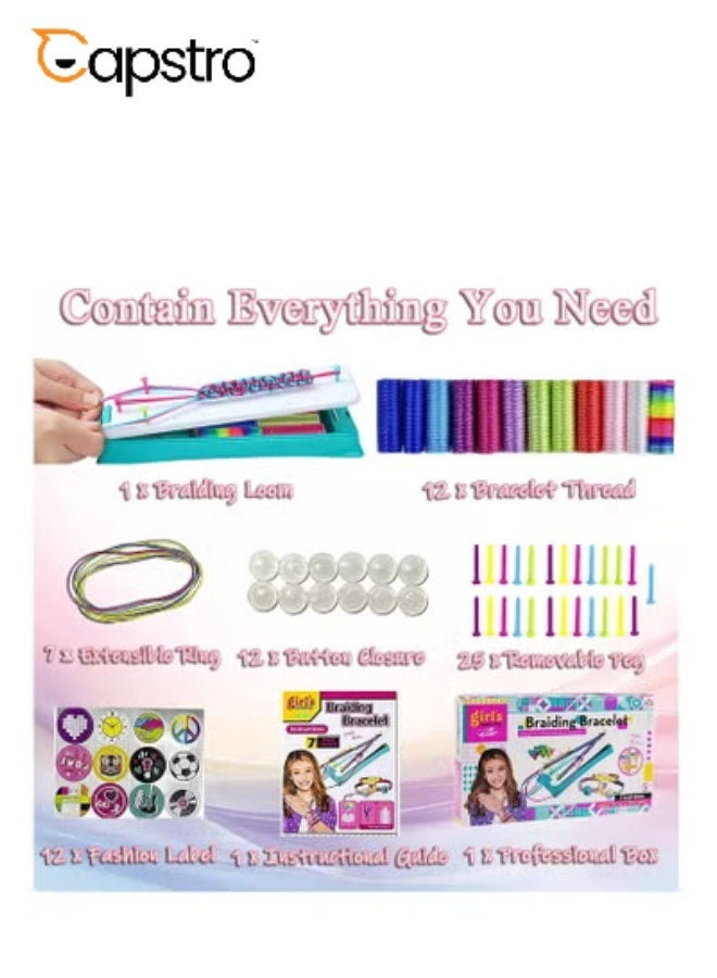 Capstro Friendship Bracelet Making Kit for Girls – DIY Jewelry Craft Kit with Braiding Loom, Threads & Stickers – Birthday Gift for Kids Ages 6-12, Creative Toy for Girls 8-10 Years Old - Image 3