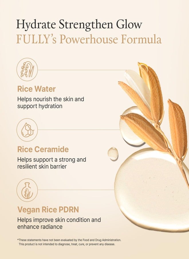 FULLY Rice Ceramide Moisturizing Cream - Deep Hydration Korean Facial Cream with Rice Bran Extract & Ceramide, Strengthens Barrier, Glowing Skin, Fragrance-Free, Vegan& Dermatologist Tested 3.04 fl.oz - Image 3