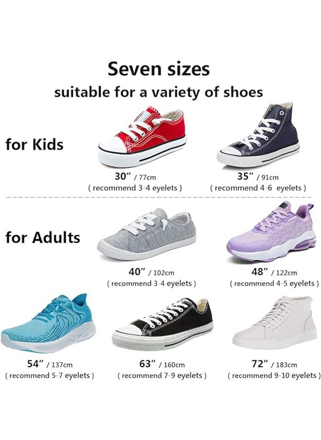 Shoelaces, 6 Pair Flat Shoe laces, Wide Shoelaces for Athletic Running Sneakers Shoes Boot Strings