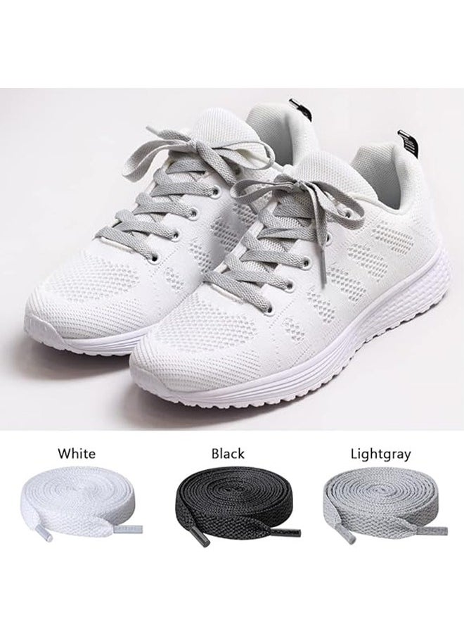 Shoelaces, 6 Pair Flat Shoe laces, Wide Shoelaces for Athletic Running Sneakers Shoes Boot Strings
