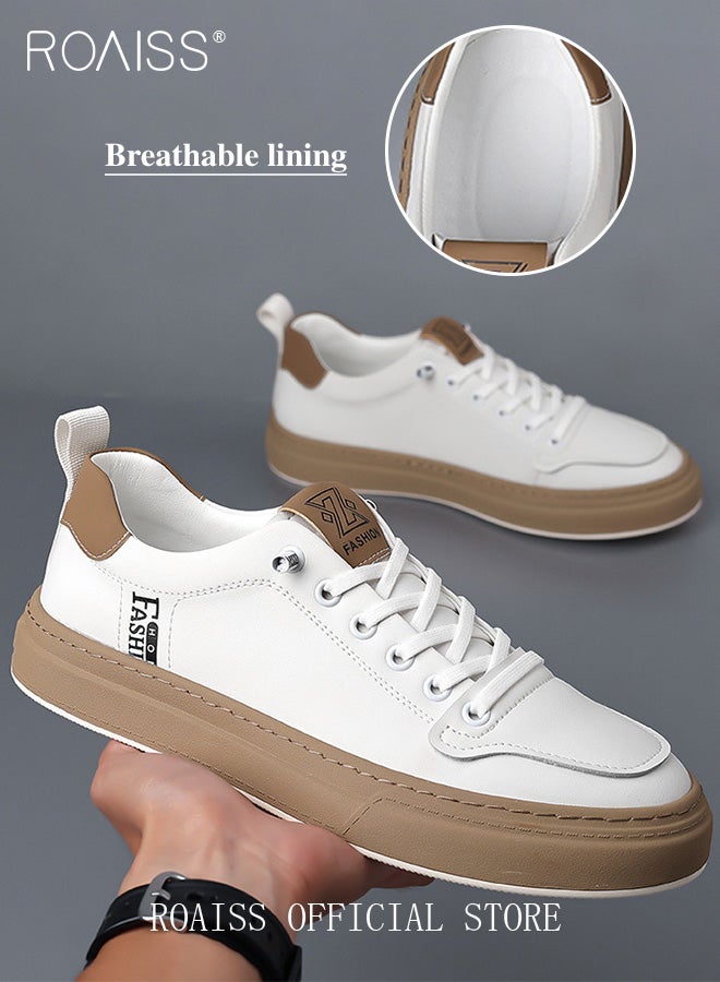 رويس حذاء أبيض كاجوال خفيف الوزن ومسامي للرجال، متعدد الاستخدامات ومريح وغير قابل للانزلاق، حذاء بدون كعب مسطح بمقدمة مستديرة وحزام مطاطي قابل للتعديل، أبيض - Image 2