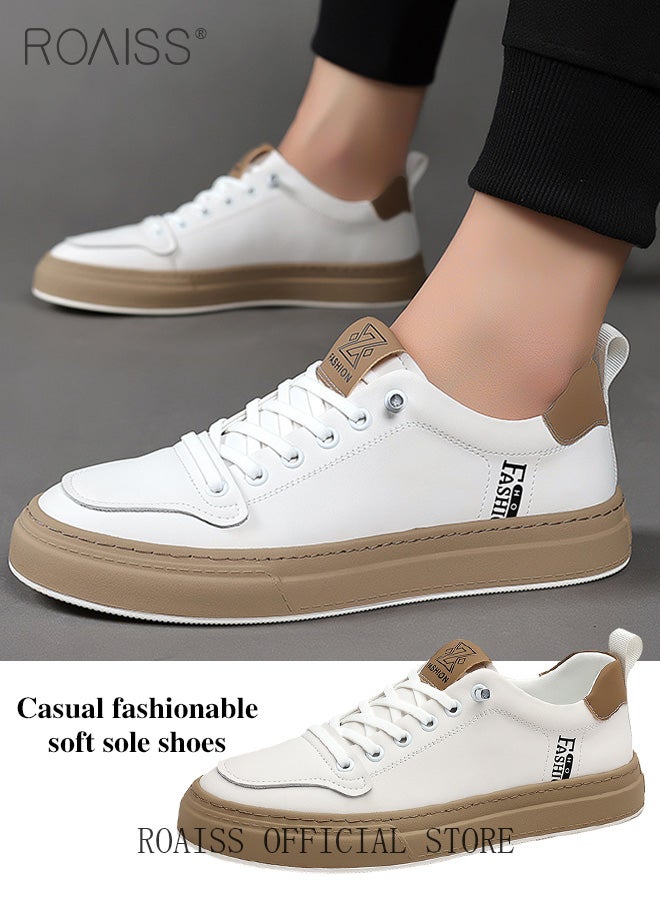رويس حذاء أبيض كاجوال خفيف الوزن ومسامي للرجال، متعدد الاستخدامات ومريح وغير قابل للانزلاق، حذاء بدون كعب مسطح بمقدمة مستديرة وحزام مطاطي قابل للتعديل، أبيض - Image 4