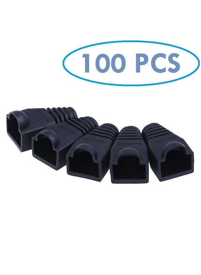 Taimi RJ45 Cable Connector Boots Soft Plastic Ethernet Strain Relief Boots CAT5 CAT5E CAT6 CAT6E 100PCS - Black  - Image 3