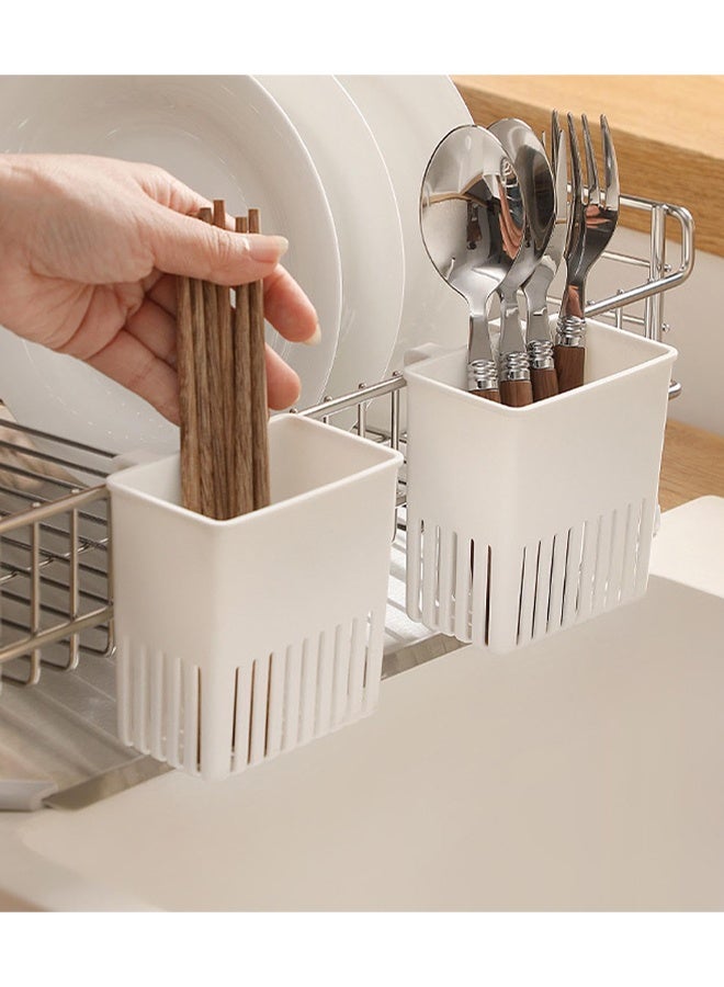 2 PCS Cutlery Drainer Drying Basket For Sink, Compact Kitchen Utensils Holder, Dish Hanging Drain Rack For Forks, Spoons, Knives & Chopsticks - Image 4
