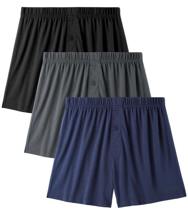 BAMBOO COOL Mens Boxers Durable Comfortable Boxer Shorts for Men Loose Ultra-Soft Men's Underwear (3 Pack) Large - Image 1
