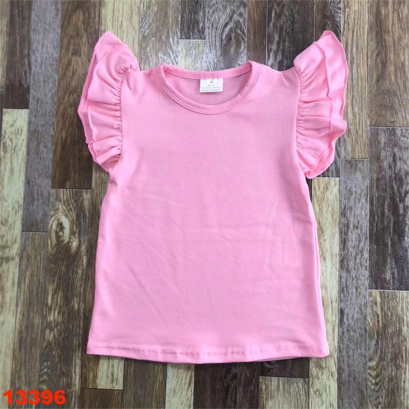 Boutique Export Infant Kidsren'S Clothing New Double-Layer Small Flying Sleeve Design Girl Orange Cotton Top - Image 3