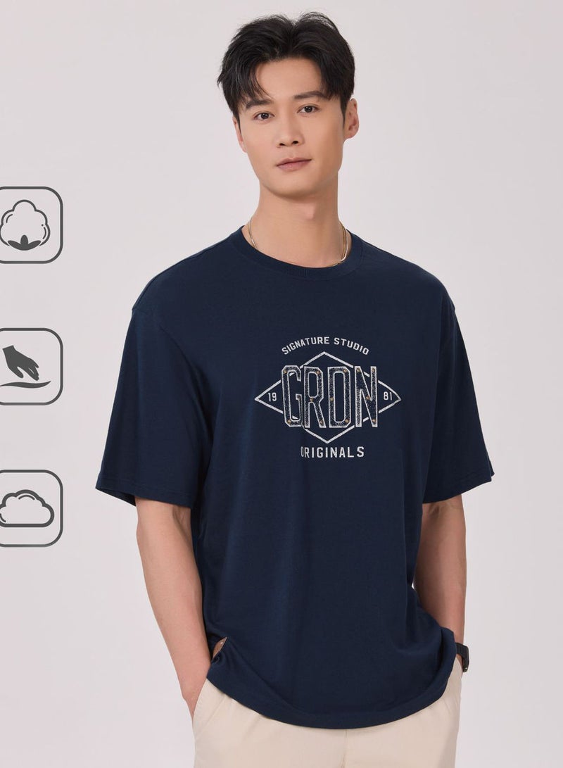 GIORDANO Men’s Relaxed Fit Cotton Originals Tee - Image 1