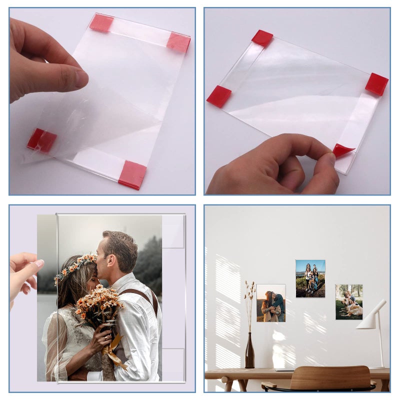 DZZ Clear Acrylic Photo Picture Frames Display Picture,Wall Mounting Clear for Home,School,office,-Vertical, 4x6, Set of 6 - Image 4