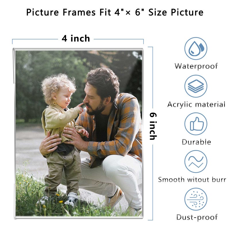 DZZ Clear Acrylic Photo Picture Frames Display Picture,Wall Mounting Clear for Home,School,office,-Vertical, 4x6, Set of 6 - Image 3