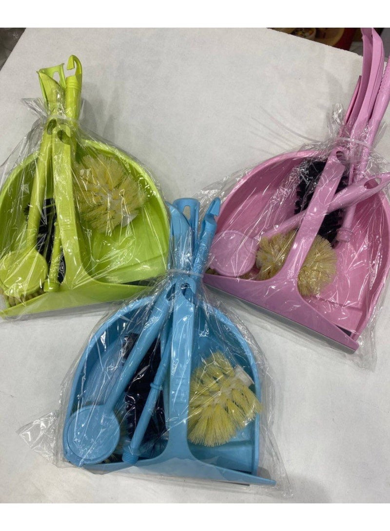 مجموعة التنظيف 5 قطع فرشة شيش + جاروف + فرشة تواليت + فرشة حوض + مساحة زجاج - Image 2