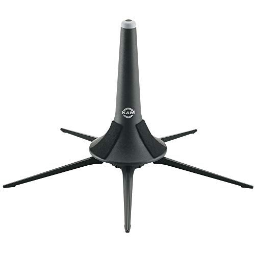KM K&M König & Meyer 15213.077.55 Trumpet In-Bell 5 Leg Metal Stand and Holder - Professional Grade for all Musicians - Lightweight & Compact - Stable Secure Folding Base - German Made Black - Image 1