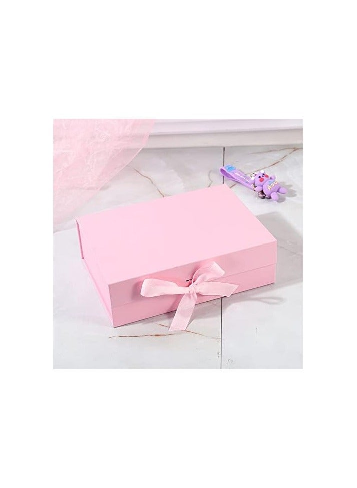 Gift Boxes with Magnetic Lid and Ribbon, Collapsible Large Gift Box, DIY Rectangle Present Box for Graduation, Valentine's day, Bridal Gifts, Weddings (26x19x8cm) - Image 4