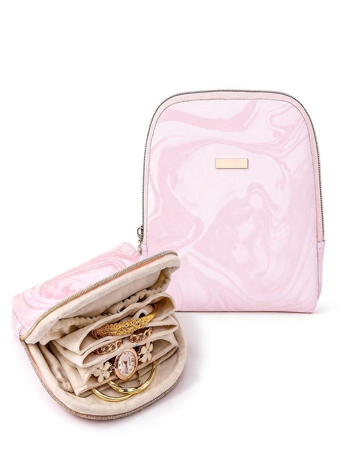 findtime Mini Travel Jewelry Organizer Bag Portable Travel Jewelry Case Small Bag Organizer Pouch for Traveling and Storage for Earring, Ring, Necklace, Bracelet with Velvet Lining - Image 1